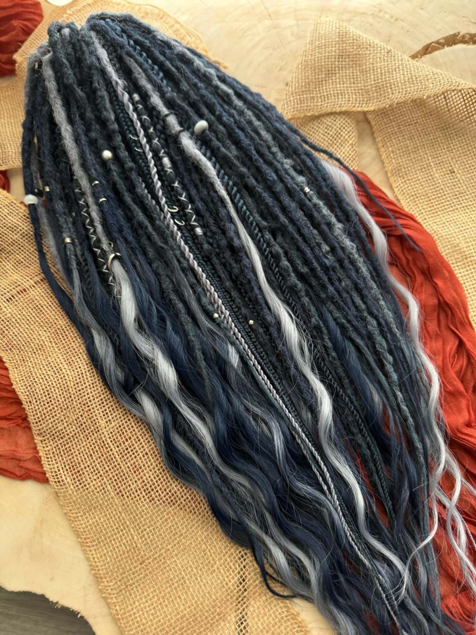 Dredloki INDYGO, zestaw MIDI z falowanymi pasmami