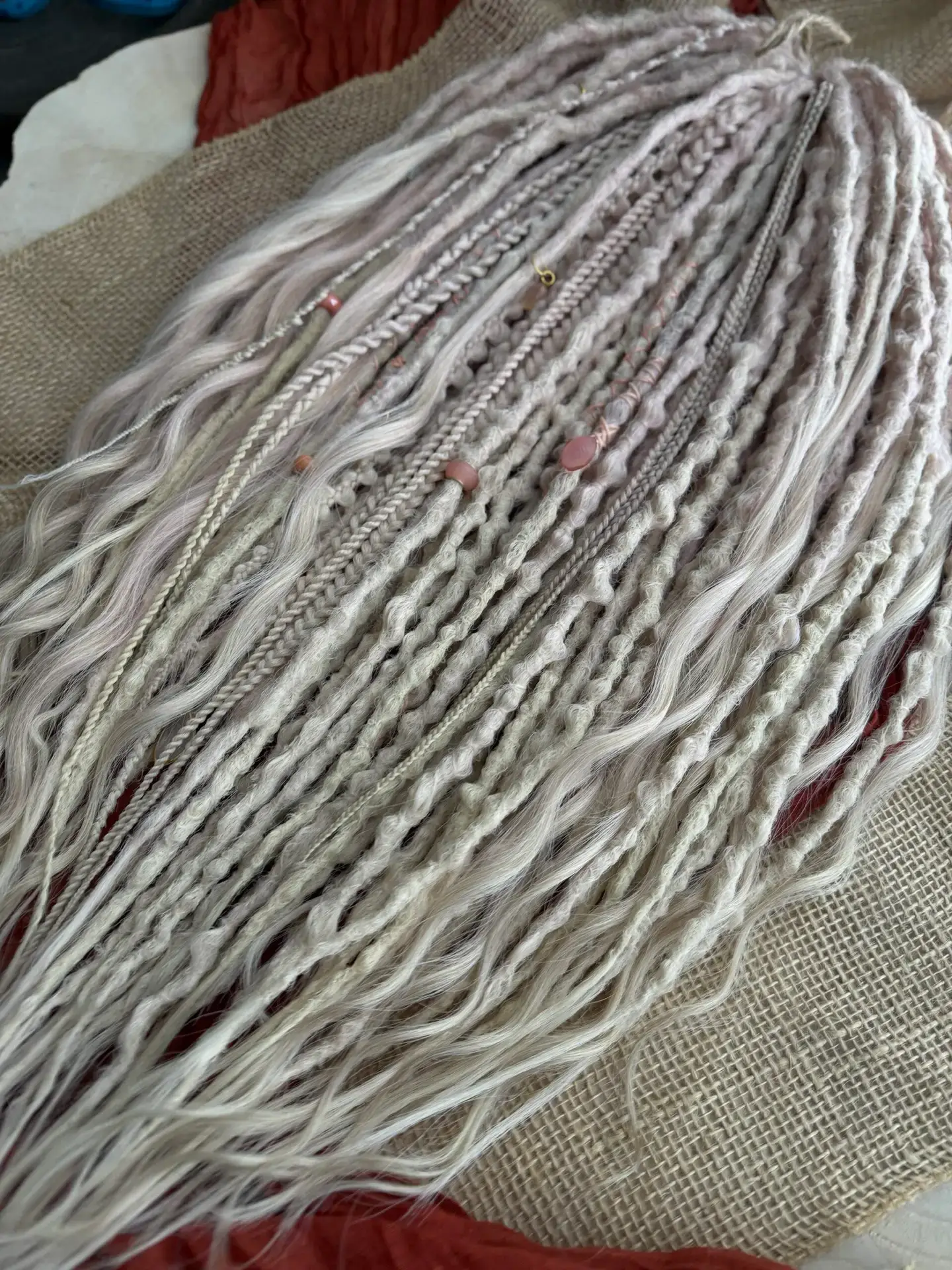 Dredloki PASTEL BLOND, zestaw MAXI na całą głowę